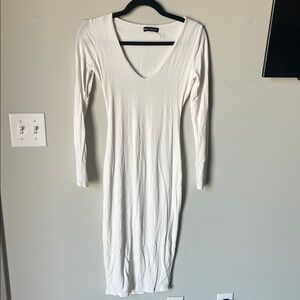 Naked Wardrobe White mid dress